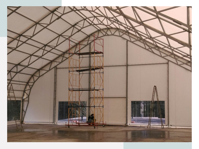 Шатровые ангары в Феодосии